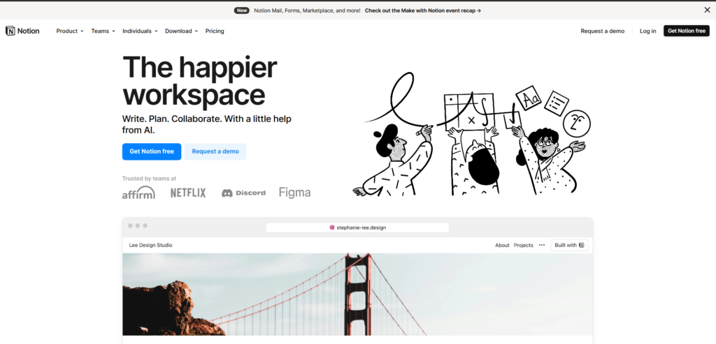 Notion's Landing Page